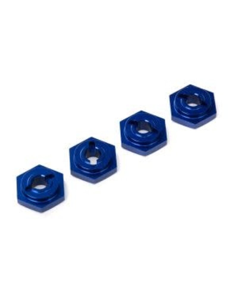 Traxxas 7154X Wheel hubs, hex, aluminum (blue-anodized) (4)
