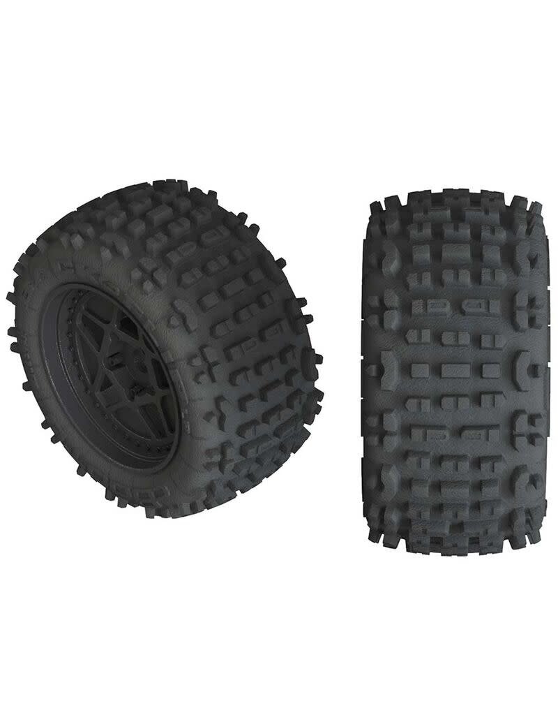 Arrma ARAC9468	 AR550050 Backflip LP 4S Tire 3.8 Glued Black (2)