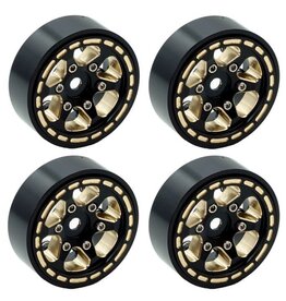 Power Hobby PHBTRX610 Powerhobby 1.0" Black Brass Beadlock Crawler Wheels 1/18 FOR Traxxas TRX-4M TRX4M