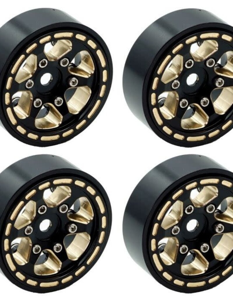 Power Hobby PHBTRX610 Powerhobby 1.0" Black Brass Beadlock Crawler Wheels 1/18 FOR Traxxas TRX-4M TRX4M