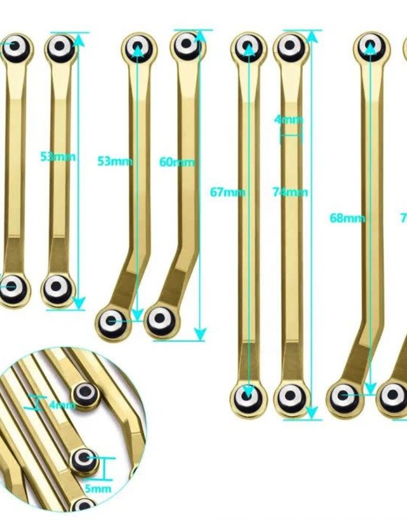 Power Hobby PHB5244 Powerhobby Brass High Body Clearance Links FOR Traxxas TRX-4M