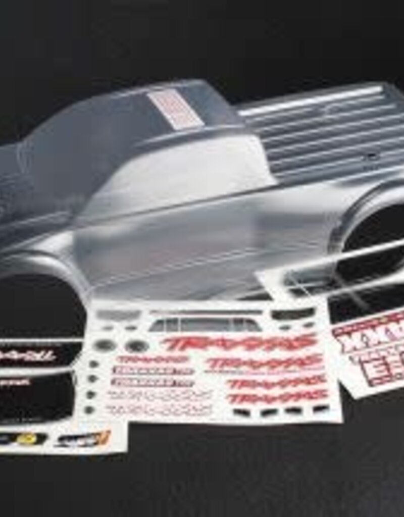 Traxxas 3915 Body, E-Maxx® Brushless (clear, requires painting)/ decal sheet