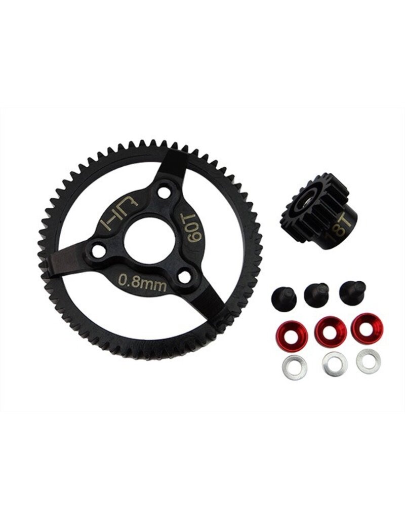 Hot Racing HRASTE260	Steel Pinion and Spur Gear Set, 18 Tooth, 60 Tooth, 32 Pitch