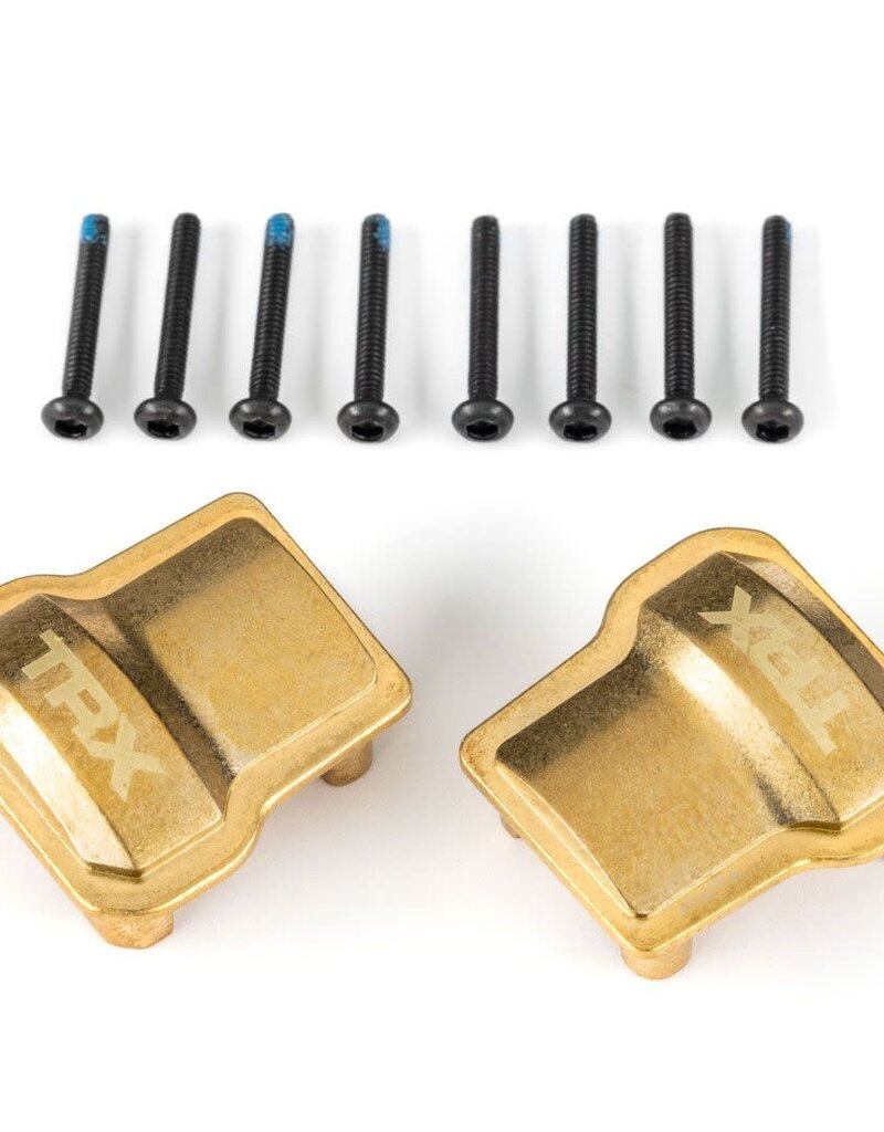 Traxxas 9787 traxxas Axle cover, brass (8 grams each) (2)/ 1.6x12mm CS (with threadlock) (8)