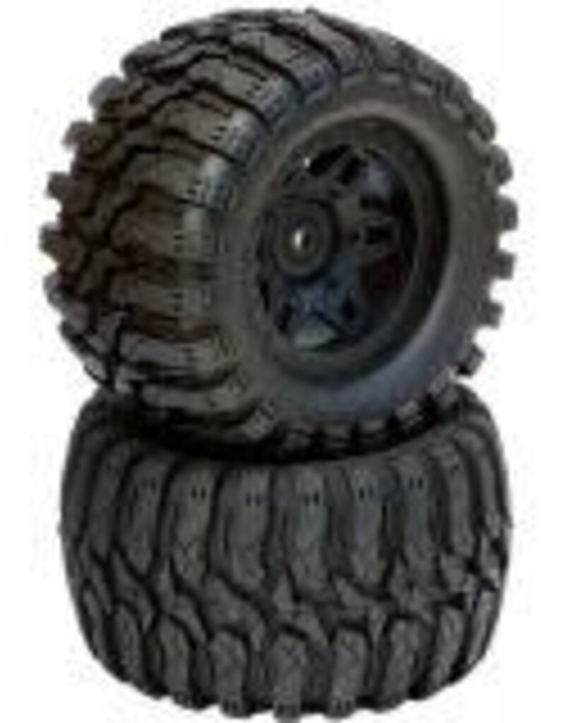 Power Hobby PHT2145-10	Defender 2.8" Belted All Terrain Tires, Mounted, 12mm 0 Offset Rear, fits Traxxas 2WD