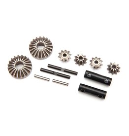 Traxxas 8982 Gear set, differential (output gears (2)/ spider gears (4)/ spider gear shaft (2)/ output shaft (2)/ 2.5X13.8 pin (2))