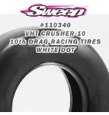 110340 10th Drag VHT Crusher-10 Belted tire White dot Med Com 2pc set