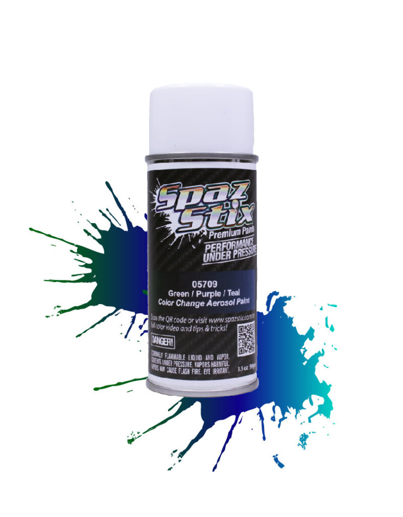 spaz stix SZX05709	Color Change Aerosol Paint, Green/Purple/Teal, 3.5oz Can