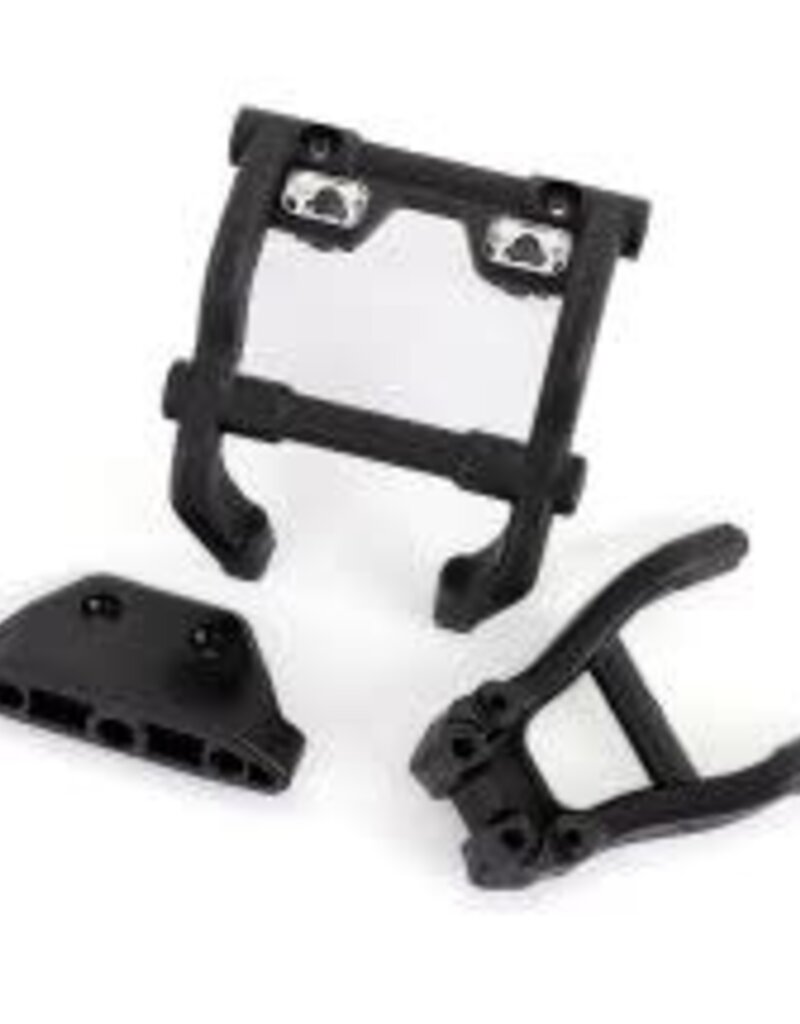 Traxxas 6777x WHEELIE BAR MOUNT/SKIDPLTE BLK