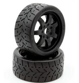 Power Hobby PHT5101 Powerhobby 1/8 Gripper 42/100 Belted Mounted Tires 17mm Black Wheels