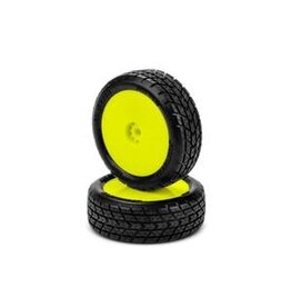 jconcepts JCO41212211	J Concepts Dirt Trac Mini - Green Compound, Pre-Mounted, Yellow Wheels, Fits Mini-B/Mini-T Front