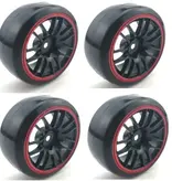 PHB5417 Powerhobby 1/10 Drift Car Mounted Tires / Wheels (4) Red PY040