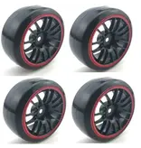 PHB5417 Powerhobby 1/10 Drift Car Mounted Tires / Wheels (4) Red PY040