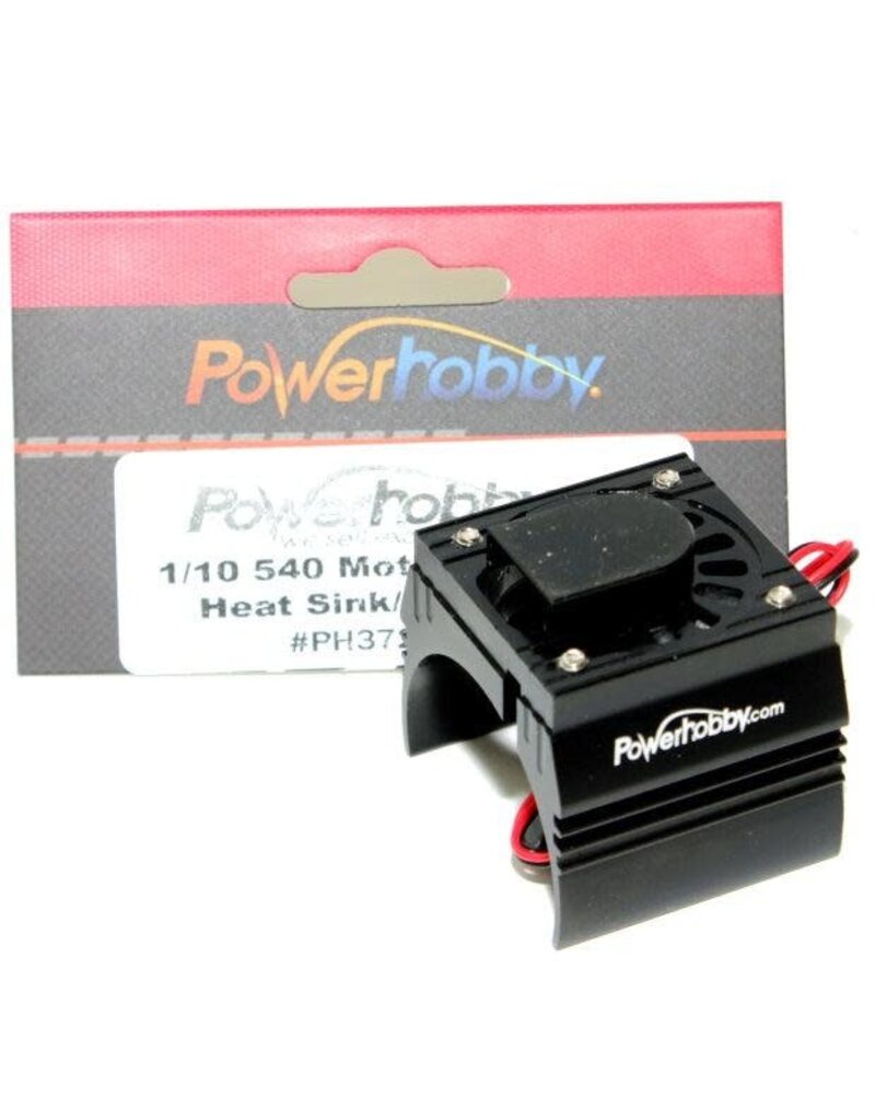 Power Hobby PH10FAN GREEN Powerhobby Aluminum Motor Heatsink Cooling Fan 1/10 540 / 550 Size Motor Green