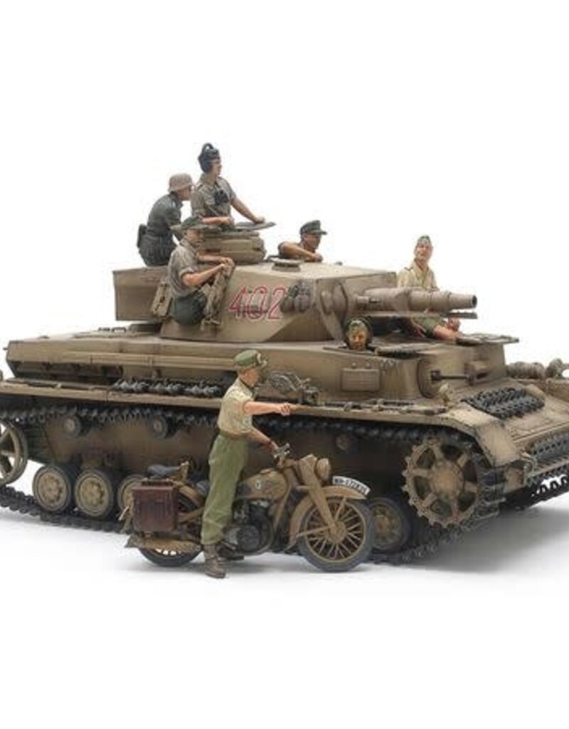 TAMIYA TAM25208	 1/35 German Tank Panzerkampfwagen IV Ausf.F & Motorcycle Set North Africa LIMITED EDITION