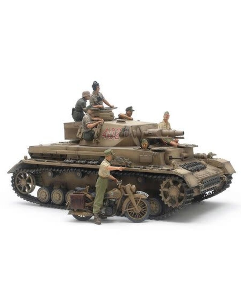 TAMIYA TAM25208	 1/35 German Tank Panzerkampfwagen IV Ausf.F & Motorcycle Set North Africa LIMITED EDITION