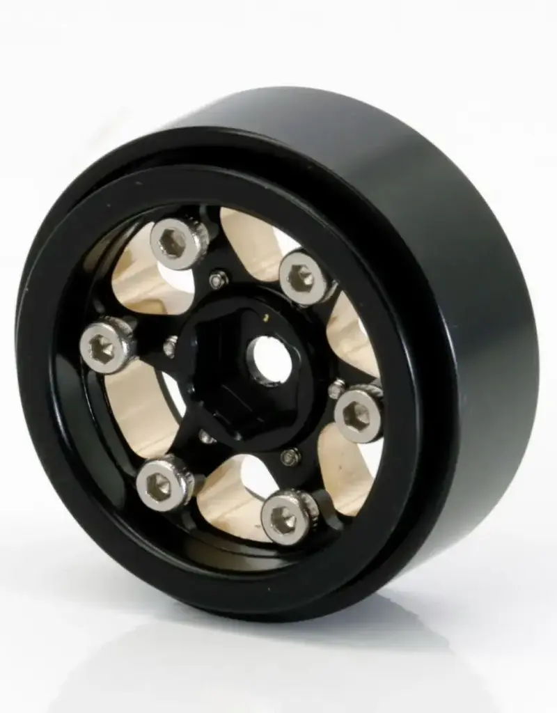 Power Hobby PHBTRX610 Powerhobby 1.0" Black Brass Beadlock Crawler Wheels 1/18 FOR Traxxas TRX-4M TRX4M
