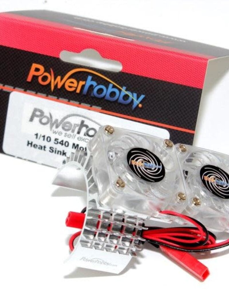 Power Hobby PHBFSSILVER Powerhobby Aluminum Motor Heatsink Twin Dual Cooling Fan SILVER FOR Traxxas Slash 4x4
