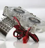 Power Hobby PHBFSSILVER Powerhobby Aluminum Motor Heatsink Twin Dual Cooling Fan SILVER FOR Traxxas Slash 4x4
