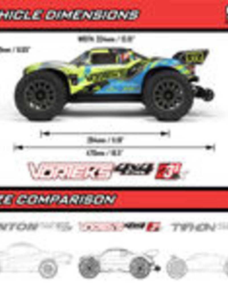Arrma ARA4305V4T1	 1/10 VORTEKS 4X4 223S BLX BRUSHLESS STADIUM TRUCK RTR WITH DSC, RED