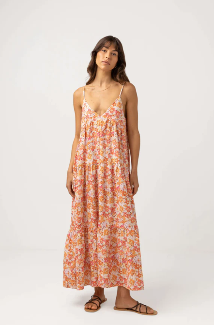 Rhythm Rosa Floral Tiered Midi Dress