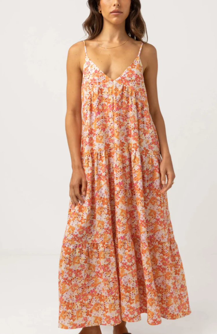 Rhythm Rosa Floral Tiered Midi Dress