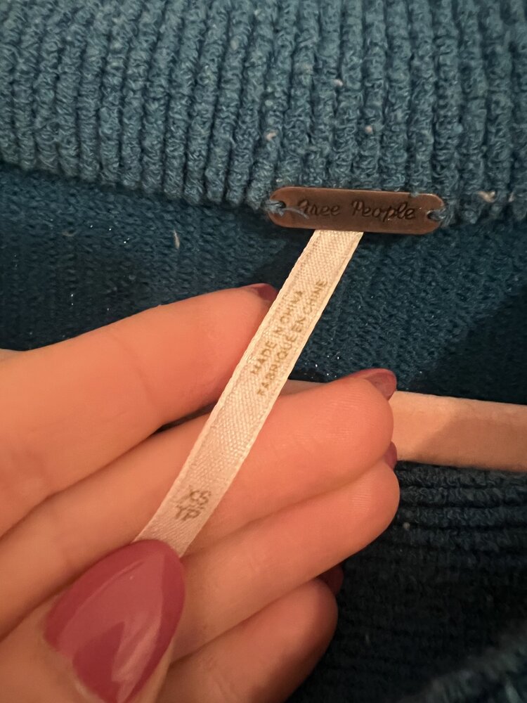 0164 Free people blue ottoman *XS*