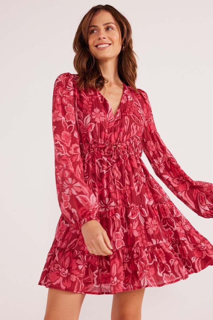 Mink Pink Mae Long Sleeve Mini Dress