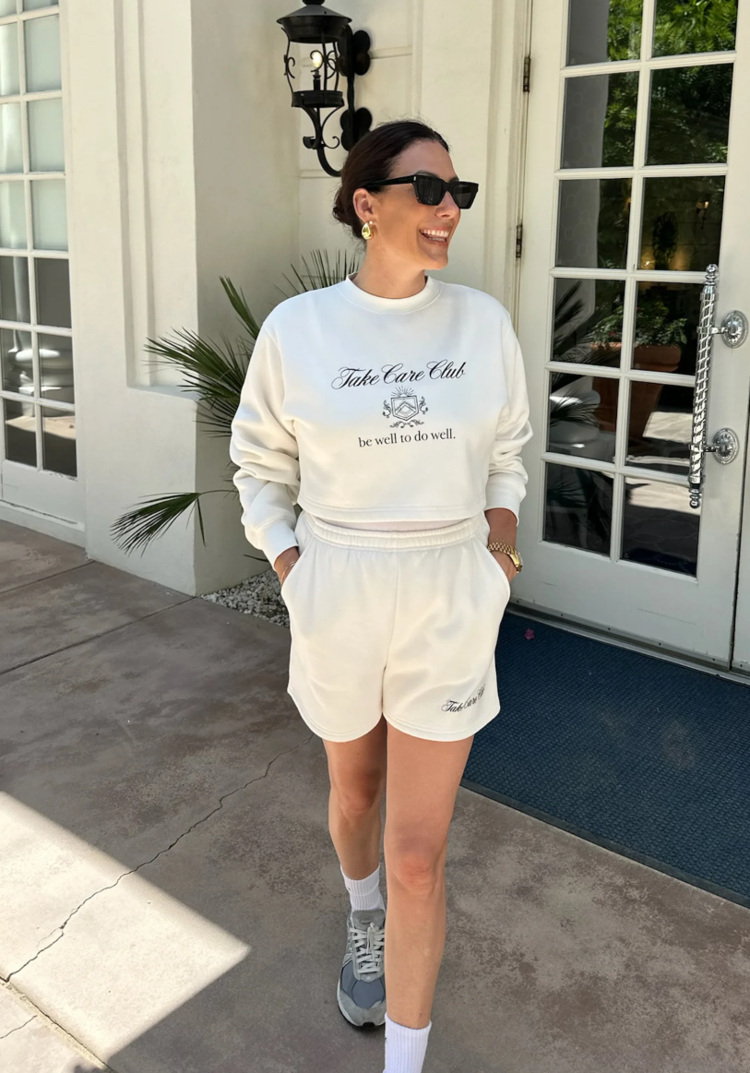 brunette the label Take Care Club Super Boxy Best Friend Crew