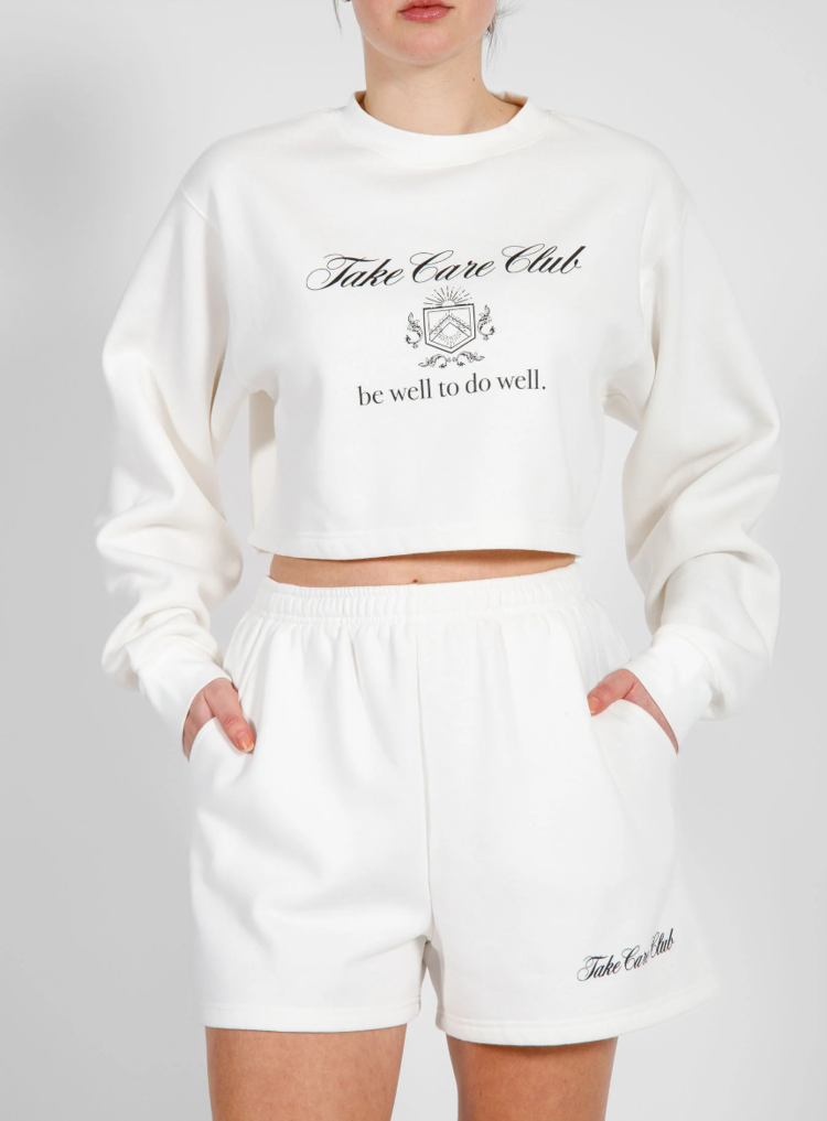 brunette the label Take Care Club Super Boxy Best Friend Crew