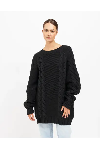 Adele Cable Knit Big Sister Sweater