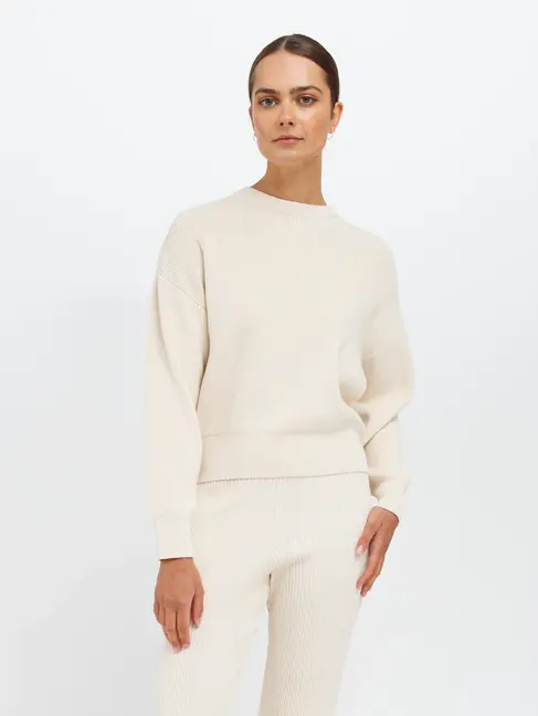 brunette the label Olivia Rib Knit Crew Sweater