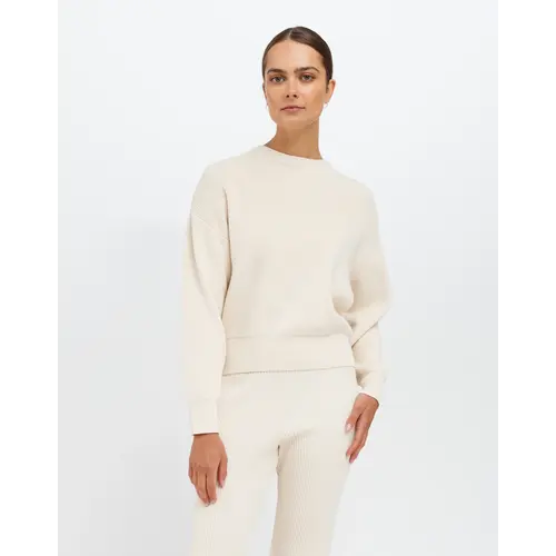 brunette the label Olivia Rib Knit Crew Sweater