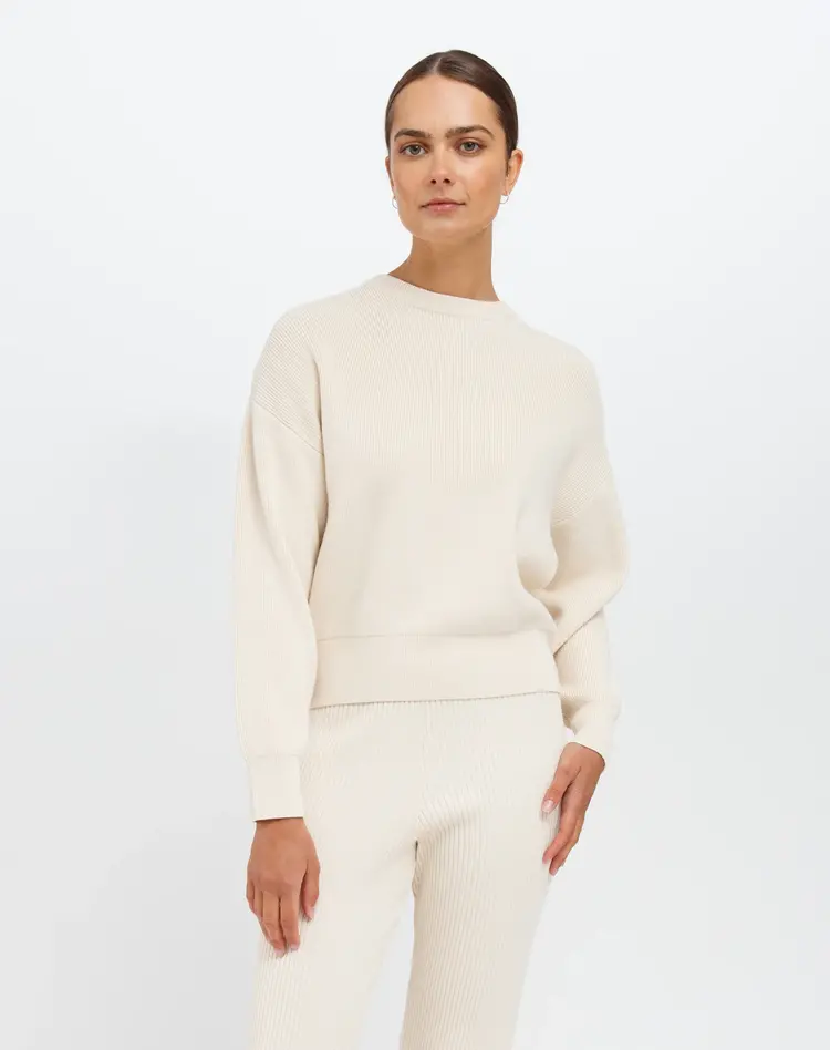 brunette the label Olivia Rib Knit Crew Sweater