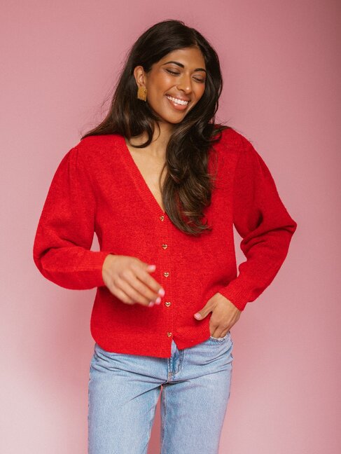 brunette the label Heart Button Mohair Cardigan