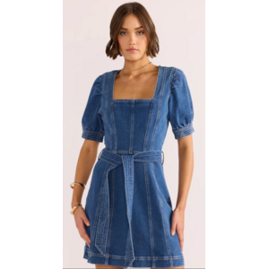 Ellis Denim Panel Mini Dress