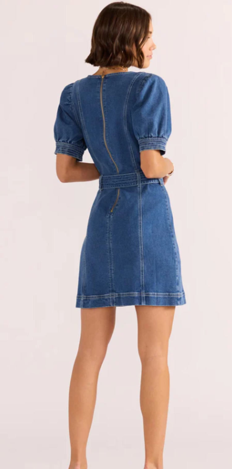 Mink Pink Ellis Denim Panel Mini Dress