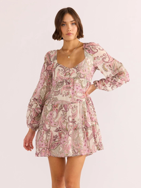 Mink Pink Cadence Babydoll Mini Dress