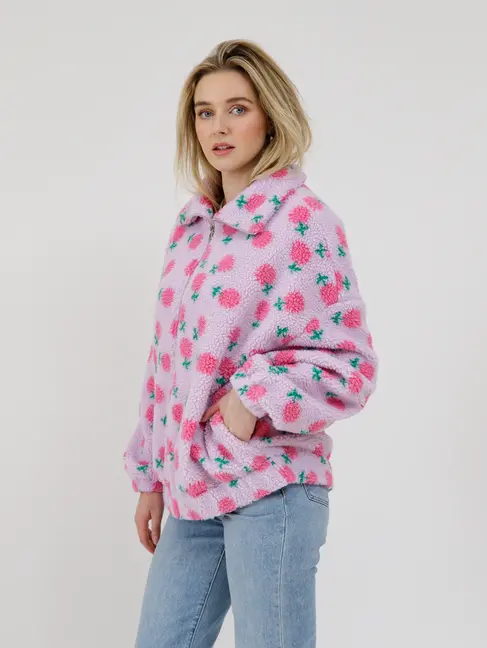 brunette the label Floral Sherpa Jacket
