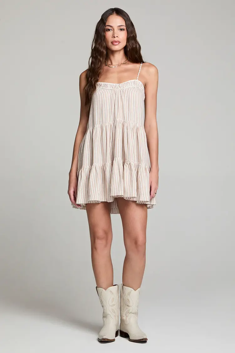 Saltwater Luxe Genevieve Mini Dress Almond