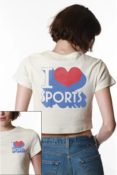 I Love Sports Baby Tee Off white