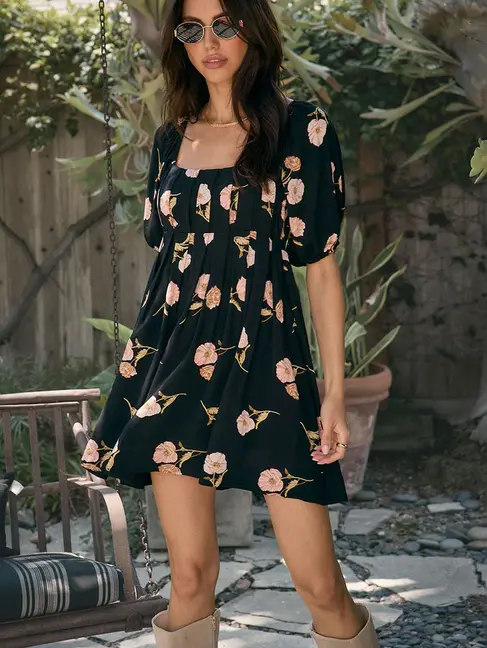 Saltwater Luxe Summer Mini Dress Black