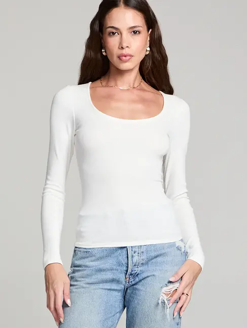 Saltwater Luxe Scoop Long Sleeve Slim Tee Salt