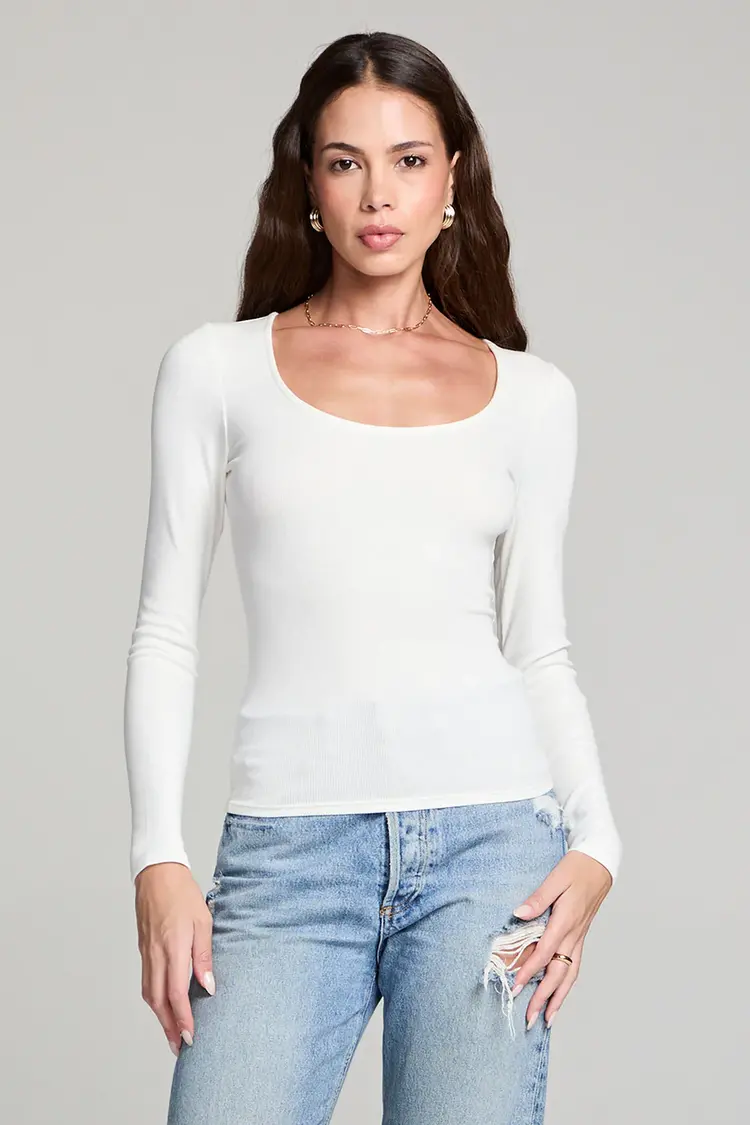 Saltwater Luxe Scoop Long Sleeve Slim Tee Salt