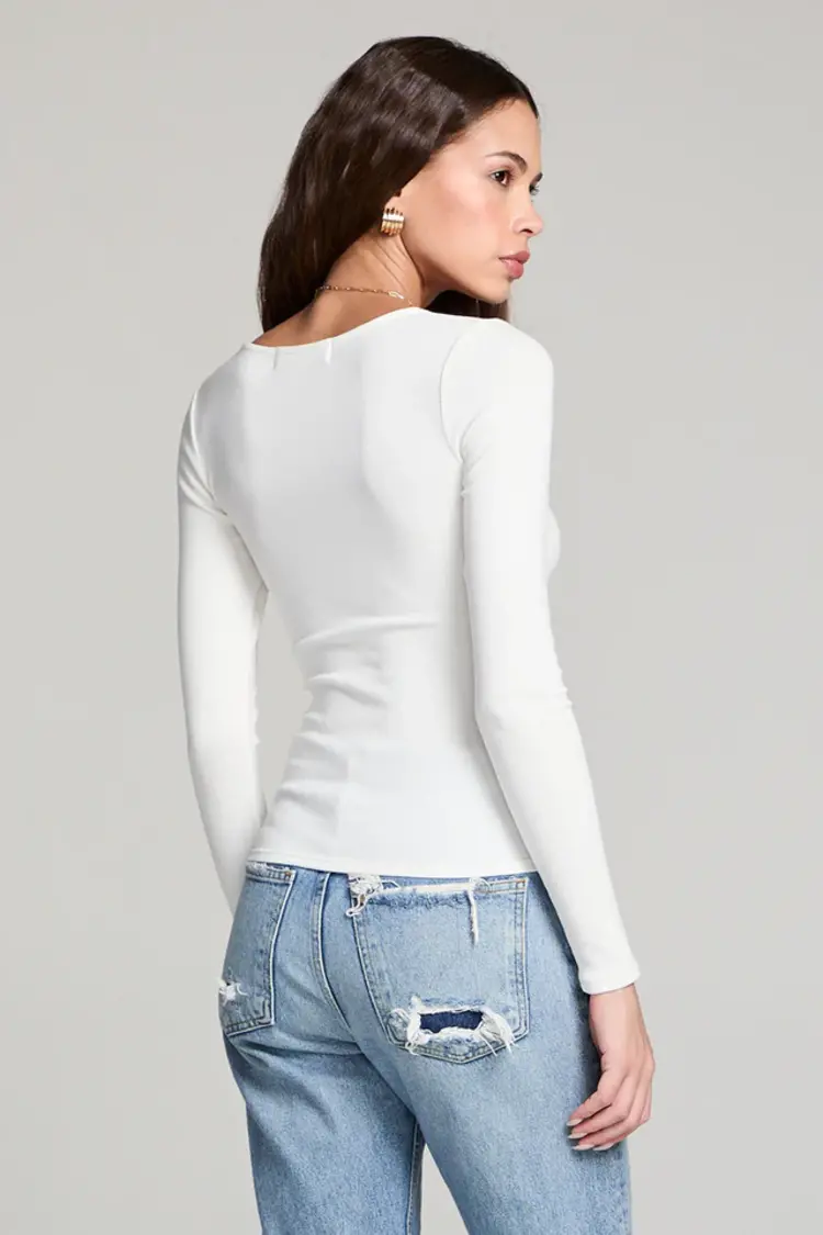 Saltwater Luxe Scoop Long Sleeve Slim Tee Salt