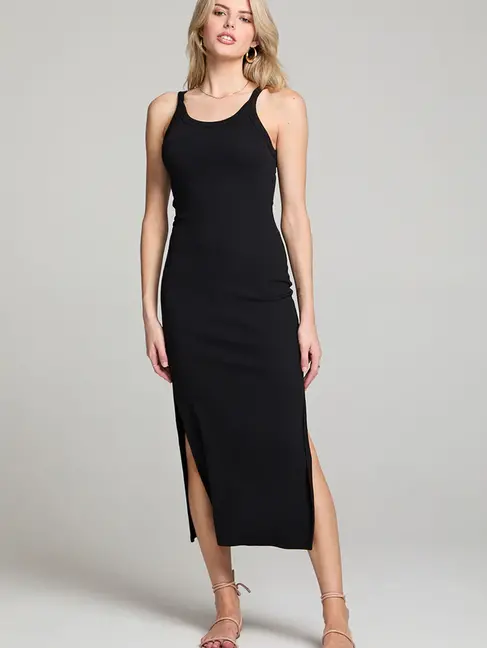 Saltwater Luxe Slim Tank Midi Dress Black