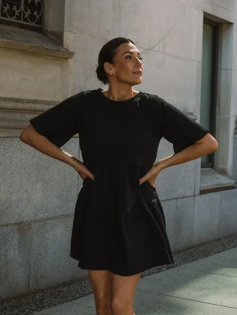 brunette the label Tiered T-Shirt Dress w Bows