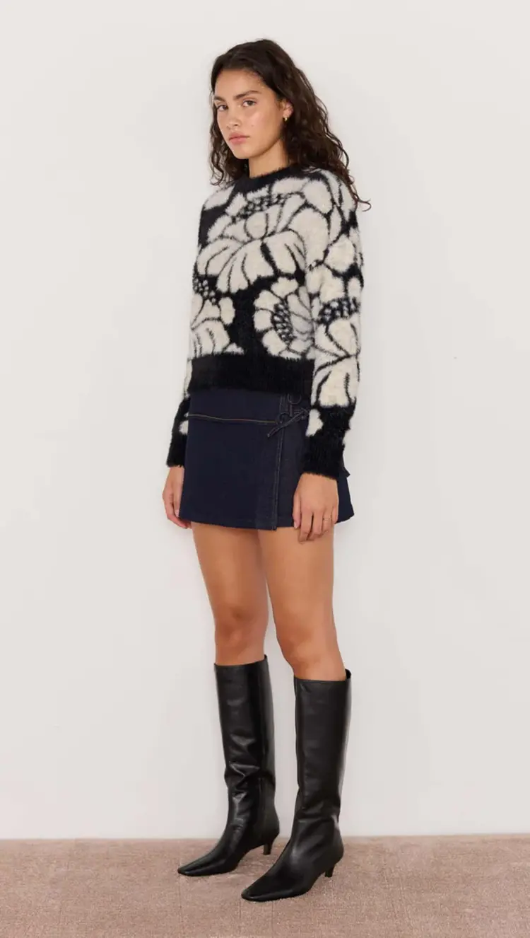 Mink Pink Eden Intarzia Knit Sweater