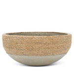 Abbott Low 1/2 Seagrass Covered Planter