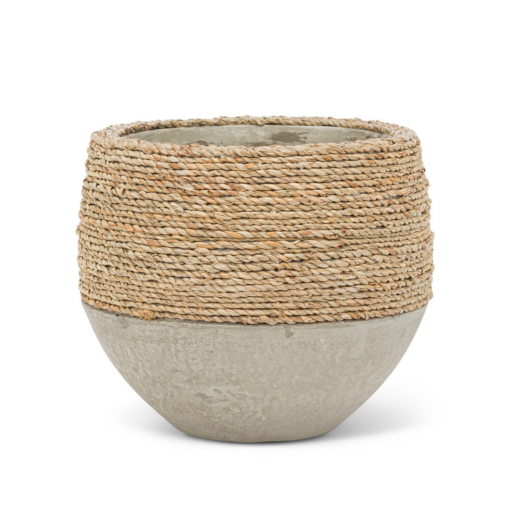 Abbott Medium 1/2 Seagrass Covered Planter